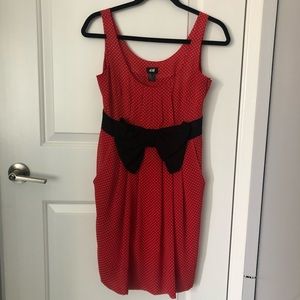 H&M Holiday Red Minnie Mouse Polka Dot Bow Dress